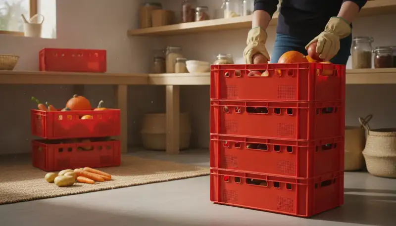 Ernte richtig lagern: Kunststoff-Stapelboxen