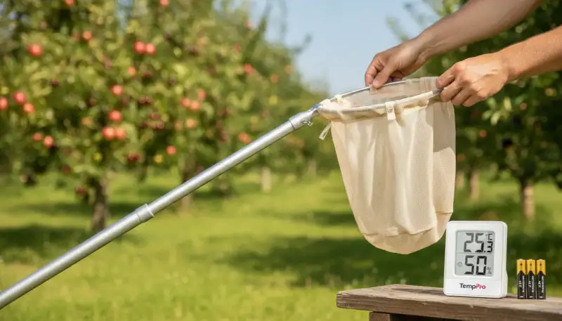 Optimaler Netzwechsel am Obstpflücker